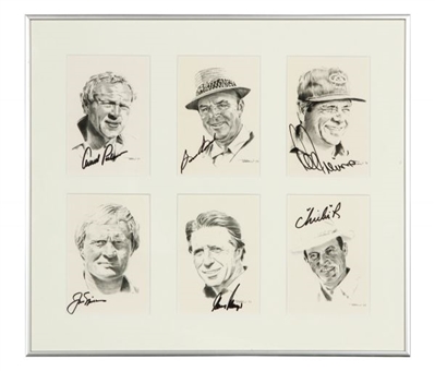 William Van Zandt Golf Framed Display By Nicklaus, Palmer, Snead, Trevino, Player, and Rodriguez